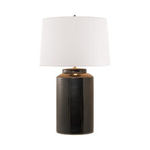 Load image into Gallery viewer, Carter Table Lamp in Black Porcelain.
