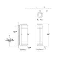Load image into Gallery viewer, Chadwell LED Bath Wall Light - line drawing.

