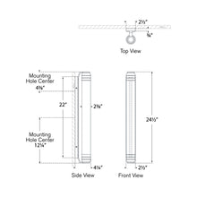 Load image into Gallery viewer, Chadwell LED Bath Wall Light - line drawing.
