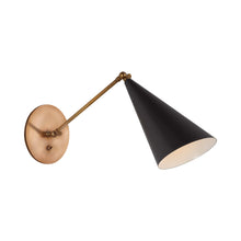 Load image into Gallery viewer, Clemente Swing Arm Wall Light in Black.
