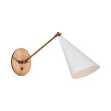 Load image into Gallery viewer, Clemente Swing Arm Wall Light in White.
