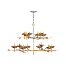 Load image into Gallery viewer, Clementine Chandelier in Antique Gold Leaf (2-Tier).

