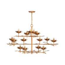 Load image into Gallery viewer, Clementine Chandelier in Antique Gold Leaf (3-Tier).
