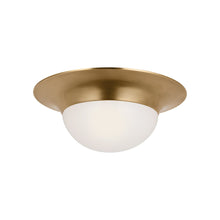 Load image into Gallery viewer, Cluny LED Flush Mount Ceiling Light in Hand-Rubbed Antique Brass (18-Inch).

