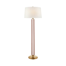 Load image into Gallery viewer, Cody Floor Lamp in Natural Brass (Saddle Leather).
