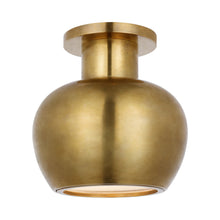Load image into Gallery viewer, Comtesse LED Flush Mount Ceiling Light in Hand-Rubbed Antique Brass.
