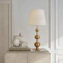 Load image into Gallery viewer, Comtesse Triple Table Lamp in living room.
