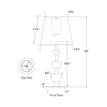 Load image into Gallery viewer, Comtesse Triple Table Lamp - line drawing.
