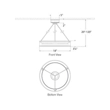 Load image into Gallery viewer, Connery Ring LED Chandelier - line drawing.
