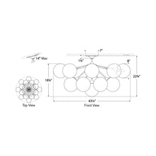 Load image into Gallery viewer, Cristol Semi Flush Mount Ceiling Light - line drawing.
