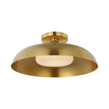 Load image into Gallery viewer, Cyrus LED Flush Mount Ceiling Light in Hand-Rubbed Antique Brass.
