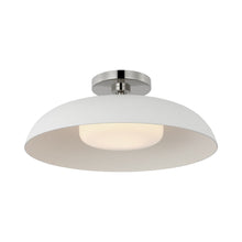 Load image into Gallery viewer, Cyrus LED Flush Mount Ceiling Light in Polished Nickel/White.
