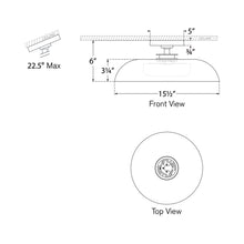Load image into Gallery viewer, Cyrus LED Flush Mount Ceiling Light - line drawing.
