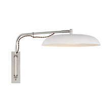 Load image into Gallery viewer, Cyrus LED Wall Light in Polished Nickel/White.
