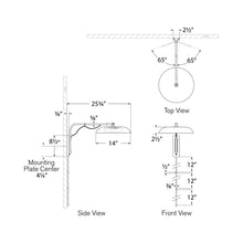 Load image into Gallery viewer, Cyrus LED Wall Light - line drawing.
