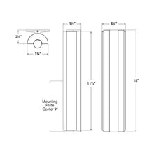 Load image into Gallery viewer, Daley LED Linear Wall Light - line drawing.
