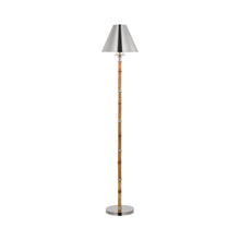 Load image into Gallery viewer, Dalfern Floor Lamp in Waxed Bamboo/Polished Nickel (Polished Nickel).

