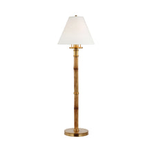Load image into Gallery viewer, Dalfern Table Lamp in Waxed Bamboo/Natural Brass (White Parchment).
