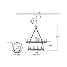 Load image into Gallery viewer, Darlana Chandelier - line drawing.
