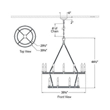 Load image into Gallery viewer, Darlana Chandelier - line drawing.
