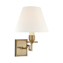 Load image into Gallery viewer, Dean Swing Arm Wall Light in Natural Brass.
