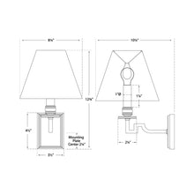 Load image into Gallery viewer, Dean Swing Arm Wall Light - line drawing.

