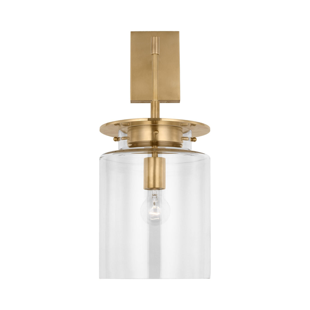 Elias Wall Light in Antique-Burnished Brass (Clear Glass).