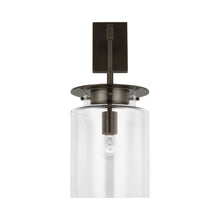 Load image into Gallery viewer, Elias Wall Light in Bronze (Clear Glass).
