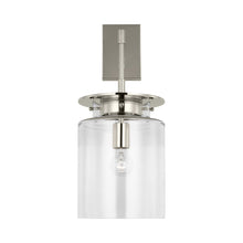 Load image into Gallery viewer, Elias Wall Light in Polished Nickel (Clear Glass).
