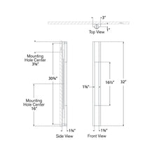Load image into Gallery viewer, Ellington LED Bath Wall Light - line drawing.
