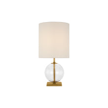 Load image into Gallery viewer, Elsie Table Lamp in Clear Glass/Cream Linen(Medium).
