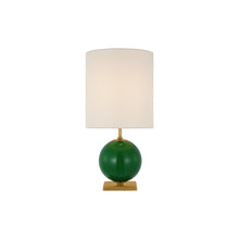 Load image into Gallery viewer, Elsie Table Lamp in Green/Cream Linen(Medium).
