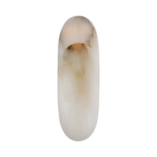 Load image into Gallery viewer, Esculpa LED Wall Light in Alabaster/Polished Nickel.
