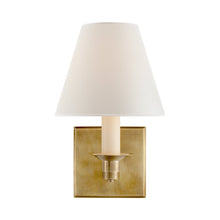 Load image into Gallery viewer, Evans Wall Light in Natural Brass (1-Light/Square).

