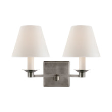 Load image into Gallery viewer, Evans Wall Light in Antique Nickel (2-Light/Square).

