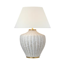 Load image into Gallery viewer, Evie Table Lamp in White Wicker.

