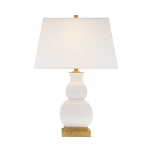 Load image into Gallery viewer, Fang Table Lamp in Ivory Crackle Ceramic.
