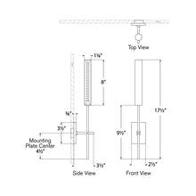 Load image into Gallery viewer, Fay LED Bath Wall Light - line drawing.

