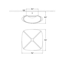 Load image into Gallery viewer, Fondant LED Flush Mount Ceiling Light - line drawing.
