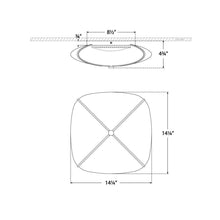 Load image into Gallery viewer, Fondant LED Flush Mount Ceiling Light - line drawing.
