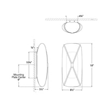 Load image into Gallery viewer, Fondant LED Linear Bath Wall Light - line drawing.
