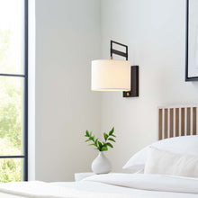 Load image into Gallery viewer, Gael Wall Light in Detail in bedroom.
