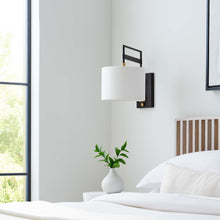 Load image into Gallery viewer, Gael Wall Light in Detail in bedroom.
