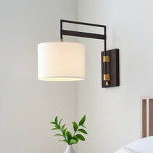 Load image into Gallery viewer, Gael Wall Light in Detail in bedroom.

