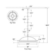 Load image into Gallery viewer, Garland LED Chandelier - line drawing.
