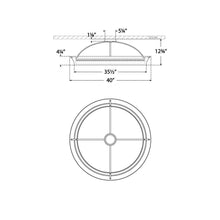 Load image into Gallery viewer, Garland LED Flush Mount Ceiling Light - line drawing.
