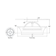 Load image into Gallery viewer, Garland LED Semi Flush Mount Ceiling Light - line drawing.
