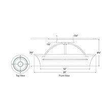 Load image into Gallery viewer, Garland LED Semi Flush Mount Ceiling Light - line drawing.
