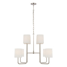 Load image into Gallery viewer, Go Lightly Chandelier in Polished Nickel/Linen(Extra Large).
