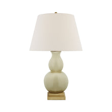 Load image into Gallery viewer, Gourd Table Lamp in Tea Stain Crackle.
